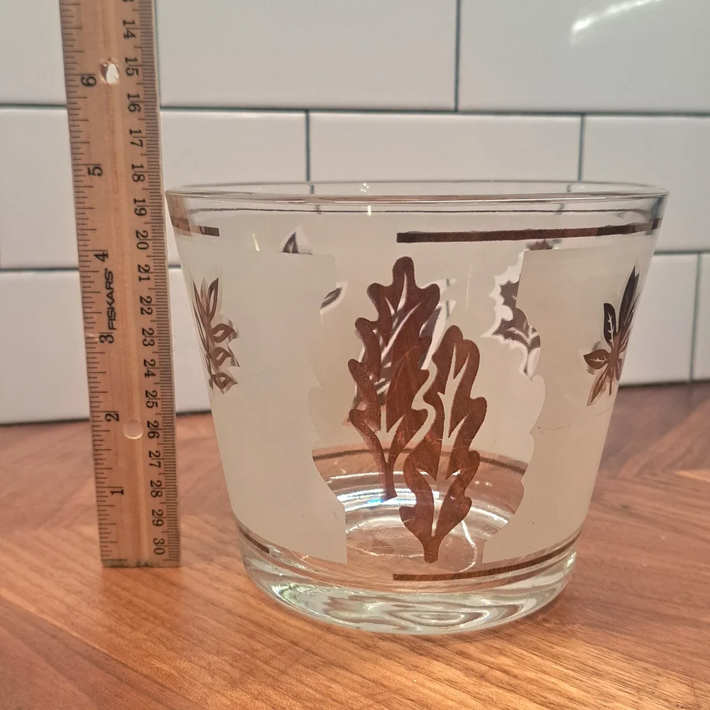 Libbey Brown Leaf Design Glass
